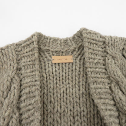 TODAYFUL | トゥデイフル Cable HandKnit Cardigan カーディガン 11820518 グレー サイズ：36【瀬戸大橋店】
