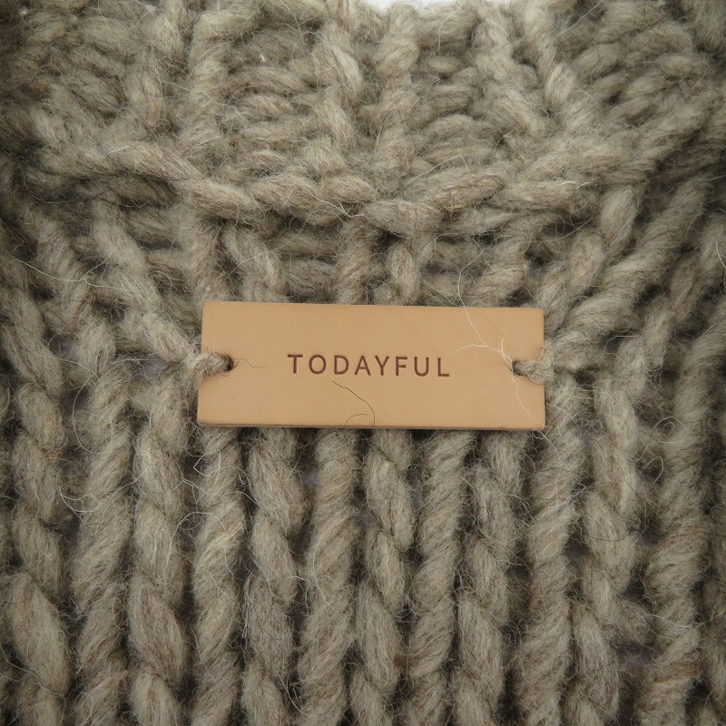 TODAYFUL | トゥデイフル Cable HandKnit Cardigan カーディガン 11820518 グレー サイズ：36【瀬戸大橋店】