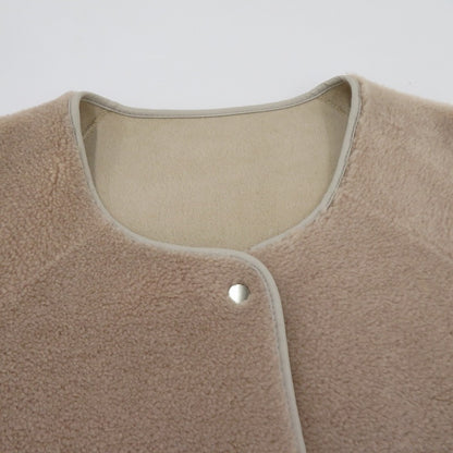 ELENDEEK リバーシブルボアジャケット ブルゾン 512260000101-01 ベージュ サイズ：FreeSize【瀬戸大橋店】