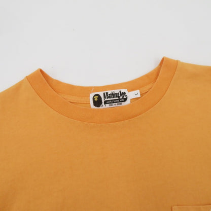 A BATHING APE | アベイシングエイプ ワンポケット刺繍L/S TEE 長袖Ｔシャツ 001LTE801003X オレンジ サイズ：L【瀬戸大橋店】