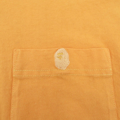 A BATHING APE | アベイシングエイプ ワンポケット刺繍L/S TEE 長袖Ｔシャツ 001LTE801003X オレンジ サイズ：L【瀬戸大橋店】
