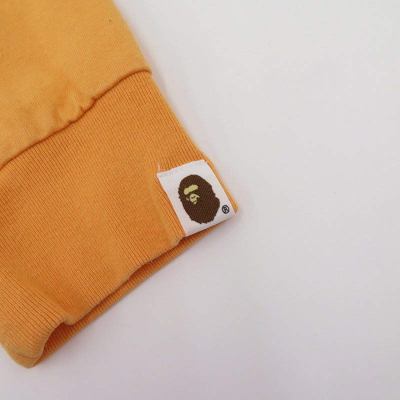 A BATHING APE | アベイシングエイプ ワンポケット刺繍L/S TEE 長袖Ｔシャツ 001LTE801003X オレンジ サイズ：L【瀬戸大橋店】