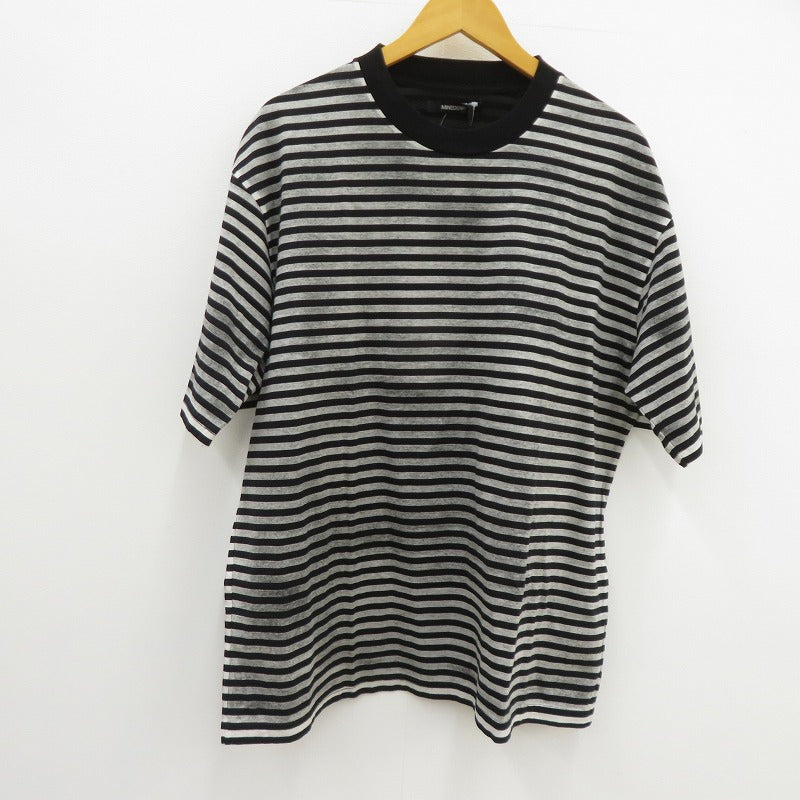 MINEDENIM | マインデニム Seepage Border Crewneck T-SH 半袖Ｔシャツ 2503-4001-97-L2 ブラック サイズ：L【瀬戸大橋店】