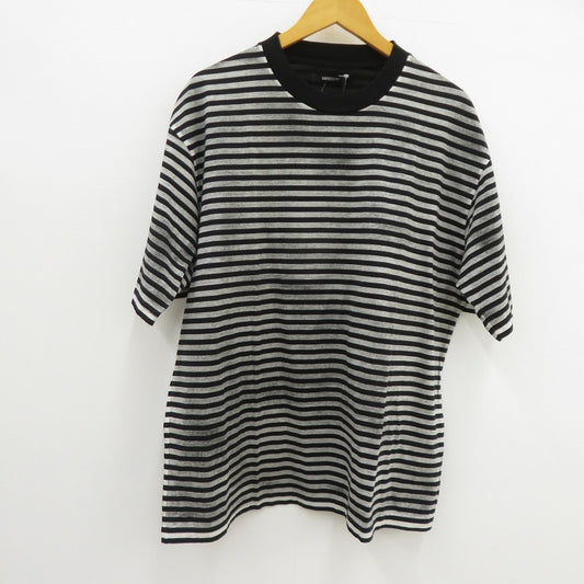 MINEDENIM | マインデニム Seepage Border Crewneck T-SH 半袖Ｔシャツ 2503-4001-97-L2 ブラック サイズ：L【瀬戸大橋店】
