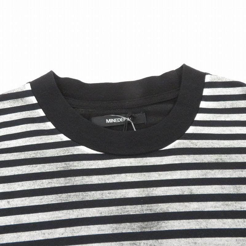 MINEDENIM | マインデニム Seepage Border Crewneck T-SH 半袖Ｔシャツ 2503-4001-97-L2 ブラック サイズ：L【瀬戸大橋店】