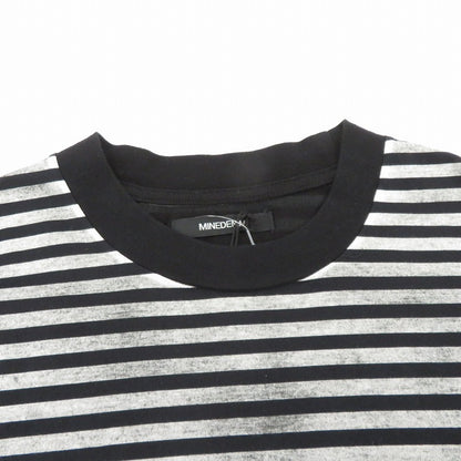 MINEDENIM | マインデニム Seepage Border Crewneck T-SH 半袖Ｔシャツ 2503-4001-97-L2 ブラック サイズ：L【瀬戸大橋店】
