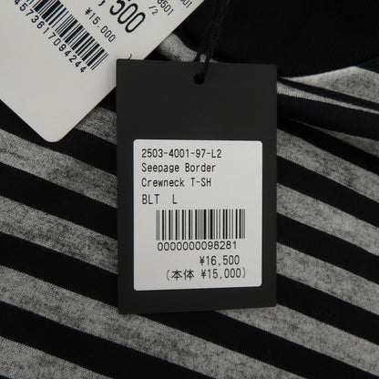 MINEDENIM | マインデニム Seepage Border Crewneck T-SH 半袖Ｔシャツ 2503-4001-97-L2 ブラック サイズ：L【瀬戸大橋店】