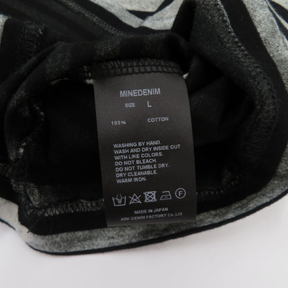MINEDENIM | マインデニム Seepage Border Crewneck T-SH 半袖Ｔシャツ 2503-4001-97-L2 ブラック サイズ：L【瀬戸大橋店】