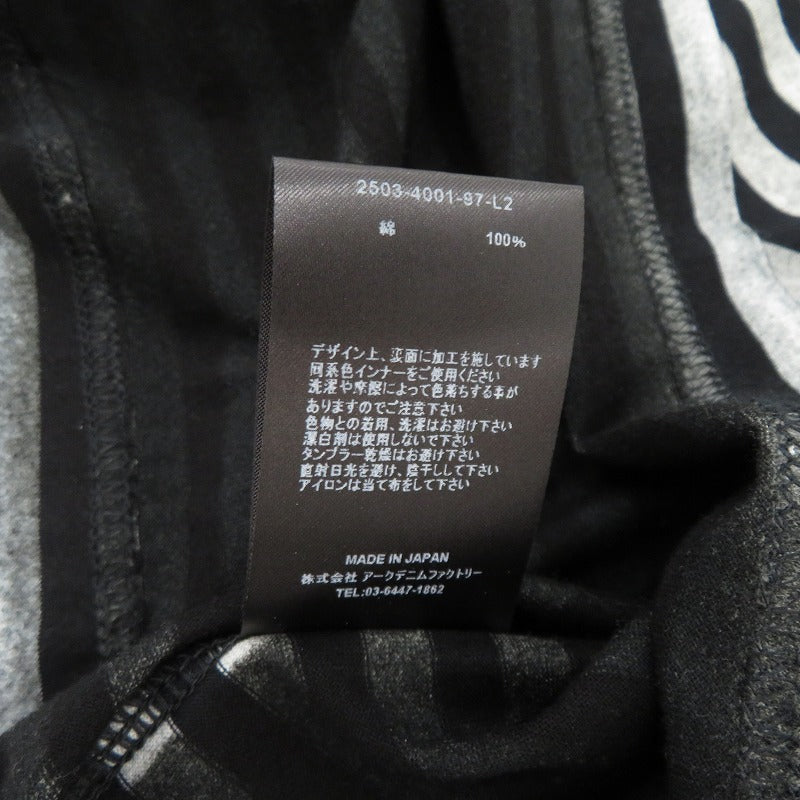 MINEDENIM | マインデニム Seepage Border Crewneck T-SH 半袖Ｔシャツ 2503-4001-97-L2 ブラック サイズ：L【瀬戸大橋店】