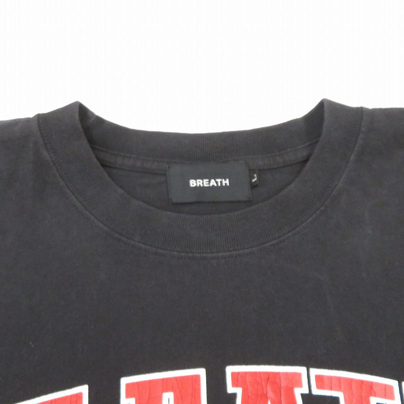BREATH クラックプリント 半袖Ｔシャツ BR23SS-T7009 ブラック サイズ：L【瀬戸大橋店】