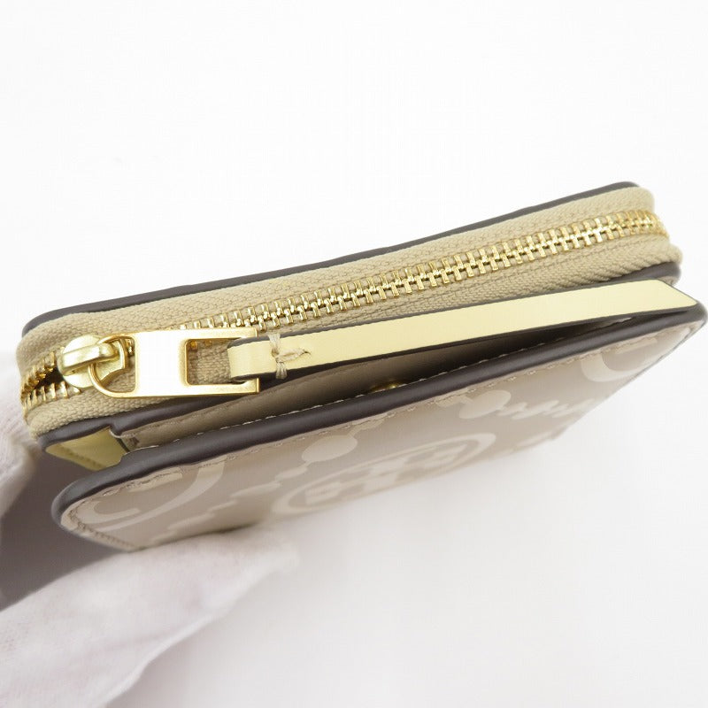 Tory Burch | トリーバーチ Tモノグラム コントラスト エンボス ウォレット 二つ折り財布 146179 020 ベージュ系【瀬戸大橋店】