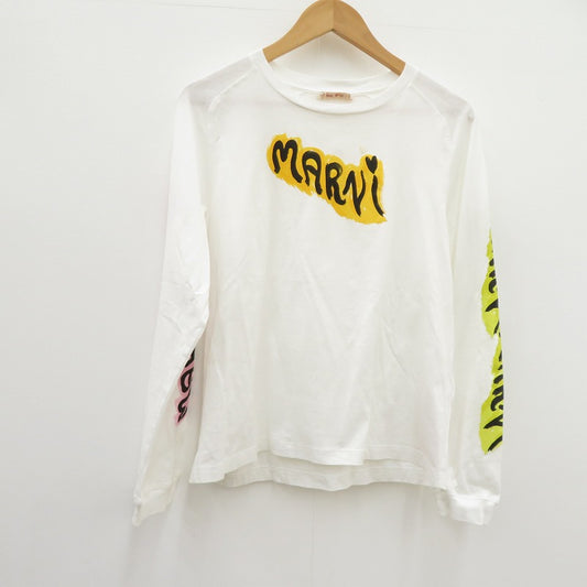 MARNI | マルニ クルーネックロングTシャツ 長袖Ｔシャツ HUMU0274P0 USCV52 ホワイト サイズ：48【瀬戸大橋店】