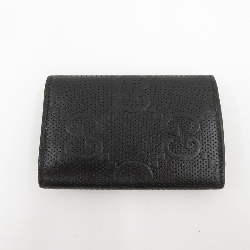 GUCCI | グッチ GGエンボス キーリング付き キーケース 625565-1147 ブラック【瀬戸大橋店】