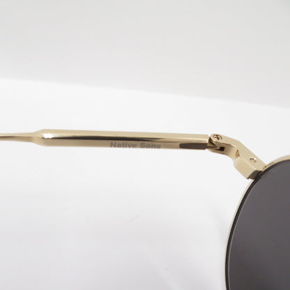 WACKOMARIA | ワコマリア NATIVE SONS / GLASSES(TYPE-2) サングラス NATIVESONS-WM-EW16 サイズ：46.3□19.6 144 ゴールド【瀬戸大橋店】