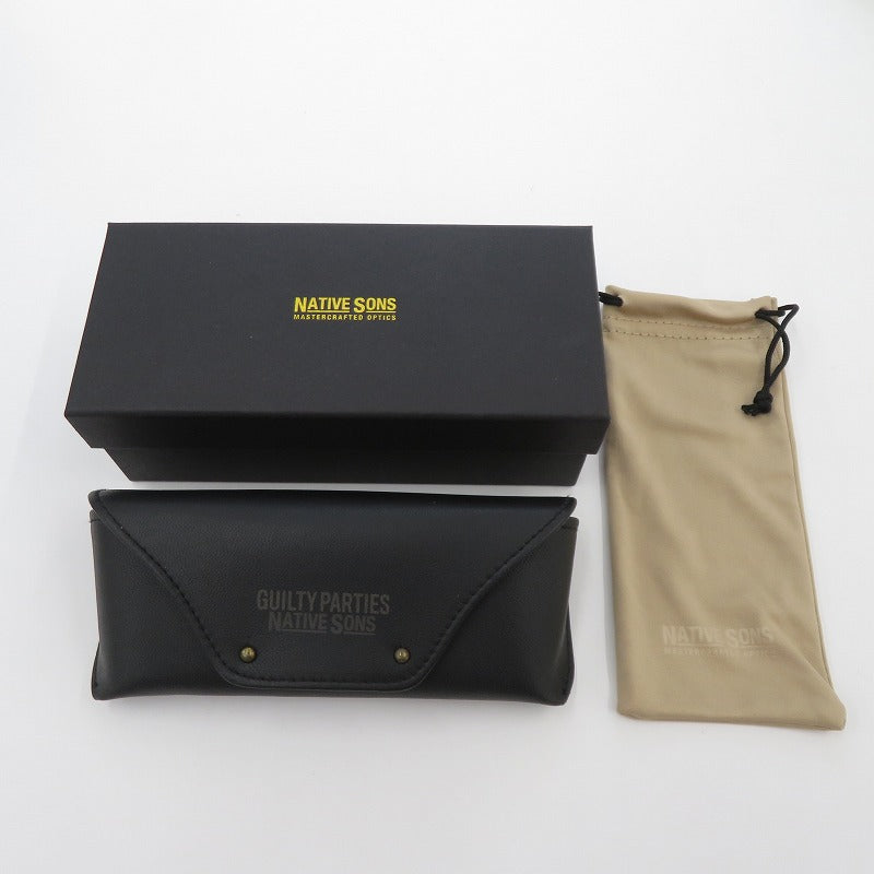WACKOMARIA | ワコマリア NATIVE SONS / GLASSES(TYPE-2) サングラス NATIVESONS-WM-EW16 サイズ：46.3□19.6 144 ゴールド【瀬戸大橋店】