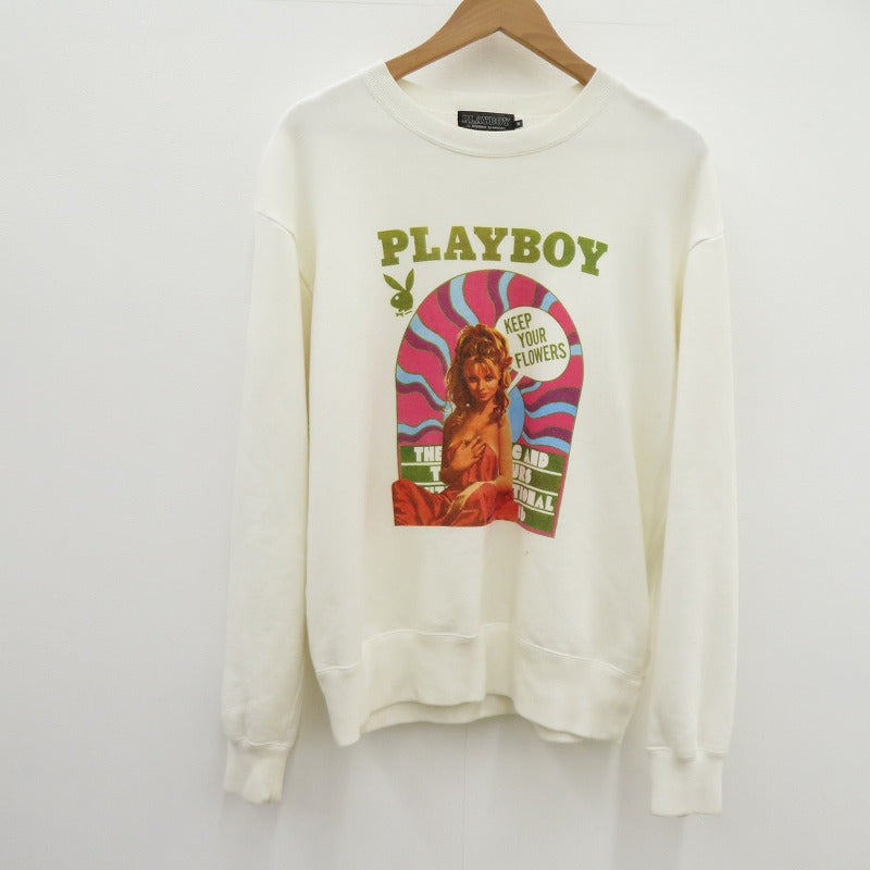 HYSTERIC GLAMOUR | ヒステリックグラマー × PLAY BOY スウェット 02223CS09 ホワイト サイズ：M【瀬戸大橋店】
