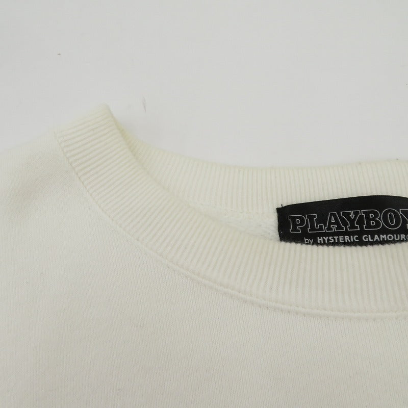 HYSTERIC GLAMOUR | ヒステリックグラマー × PLAY BOY スウェット 02223CS09 ホワイト サイズ：M【瀬戸大橋店】