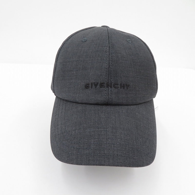 GIVENCHY | ジバンシィ ブランドロゴ キャップ コーティングキャンバス キャップ BPZ022P0VK 067 グレー サイズ：FreeSize【瀬戸大橋店】