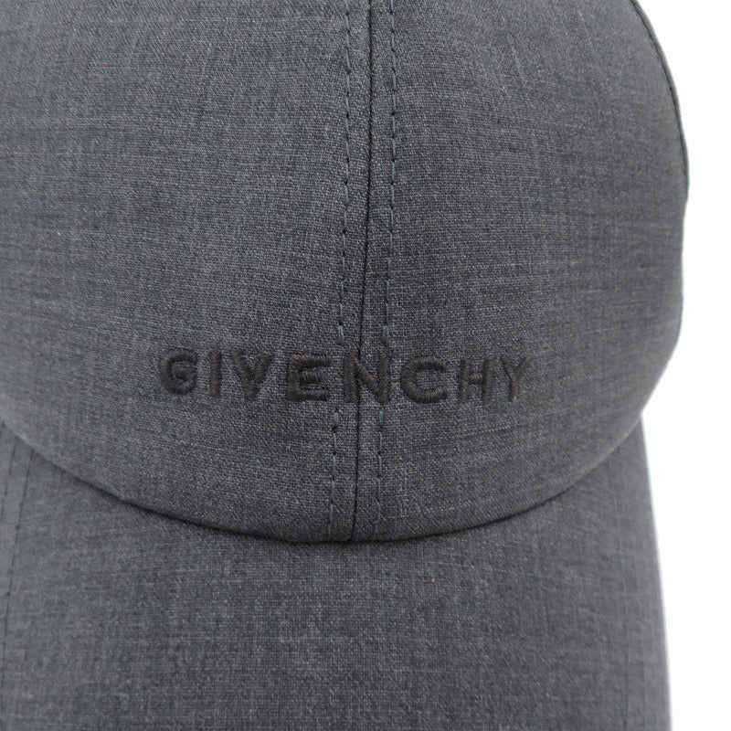 GIVENCHY | ジバンシィ ブランドロゴ キャップ コーティングキャンバス キャップ BPZ022P0VK 067 グレー サイズ：FreeSize【瀬戸大橋店】