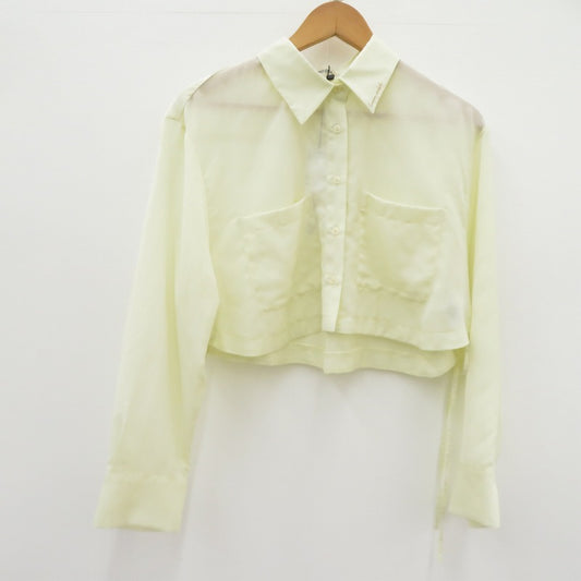 COCODEAL | ココディール クロップド刺繍シャツ 長袖シャツ 75218380 イエロー サイズ：2【瀬戸大橋店】