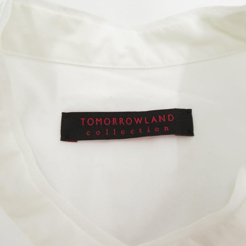 TOMORROWLAND | トゥモローランド アシンメトリーラッフルシャツ ブラウス 14-01-34-01102 ホワイト サイズ：36【瀬戸大橋店】