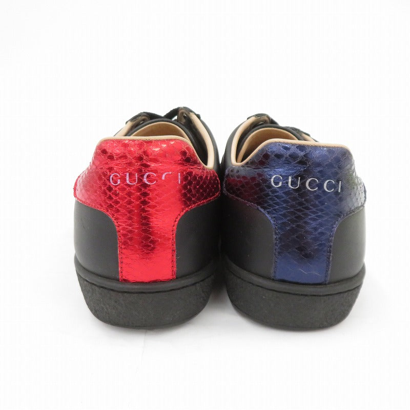 GUCCI | グッチ エース エンブロイダリー付き スニーカー 431942 サイズ：EU37(約24.0cm) ブラック 24cm【瀬戸大橋店】