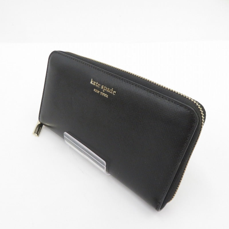 kate spade NEW YORK | ケイトスペードニューヨーク スペンサー ジップ アラウンド コンチネンタル ウォレット 長財布 PWR00281 ブラック【瀬戸大橋店】