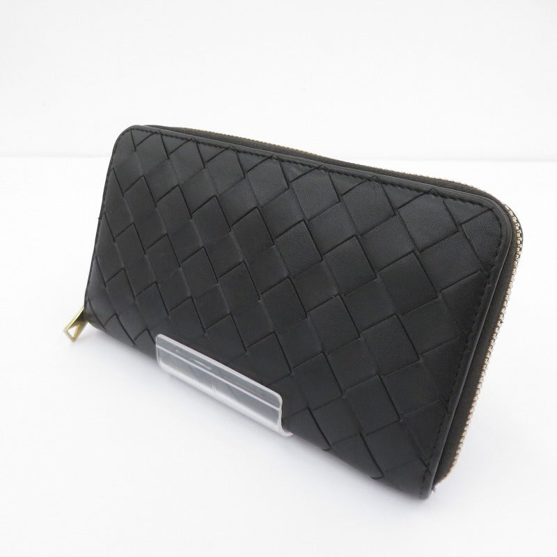 BOTTEGA VENETA | ボッテガヴェネタ イントレチャート ジップアラウンドウォレット 長財布 608053 ブラック【瀬戸大橋店】