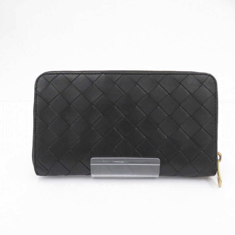 BOTTEGA VENETA | ボッテガヴェネタ イントレチャート ジップアラウンドウォレット 長財布 608053 ブラック【瀬戸大橋店】