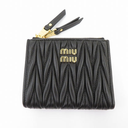 Miu Miu | ミュウ ミュウ マテラッセレザー 二つ折り財布 5ML024 2FPP F0002 ブラック【瀬戸大橋店】