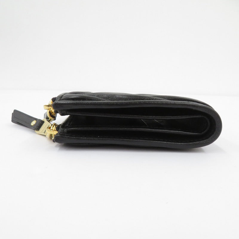 Miu Miu | ミュウ ミュウ マテラッセレザー 二つ折り財布 5ML024 2FPP F0002 ブラック【瀬戸大橋店】