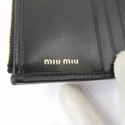 Miu Miu | ミュウ ミュウ マテラッセレザー 二つ折り財布 5ML024 2FPP F0002 ブラック【瀬戸大橋店】