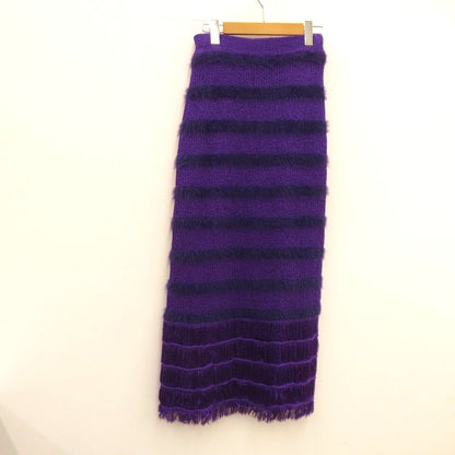 AMERI | アメリ FRINGE KNIT I LINE SKIR スカート 02320961180 パープル サイズ：S【瀬戸大橋店】