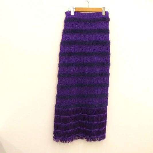AMERI | アメリ FRINGE KNIT I LINE SKIR スカート 02320961180 パープル サイズ：S【瀬戸大橋店】