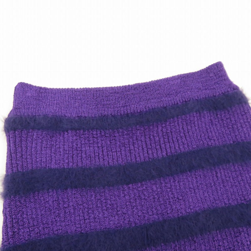 AMERI | アメリ FRINGE KNIT I LINE SKIR スカート 02320961180 パープル サイズ：S【瀬戸大橋店】