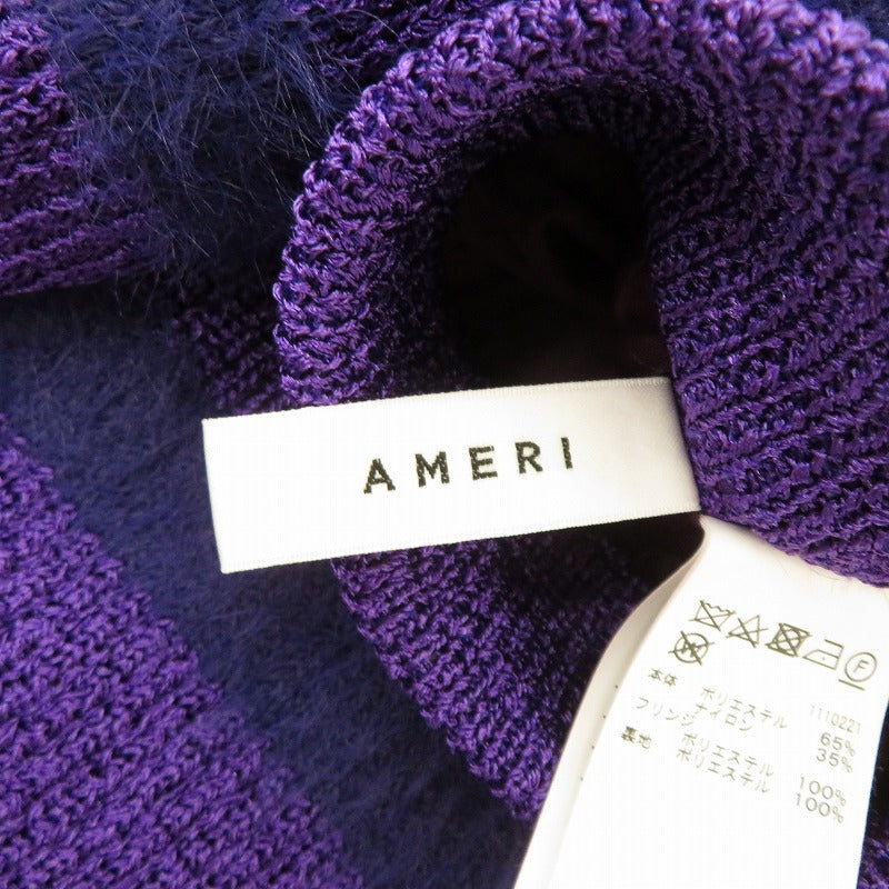 AMERI | アメリ FRINGE KNIT I LINE SKIR スカート 02320961180 パープル サイズ：S【瀬戸大橋店】