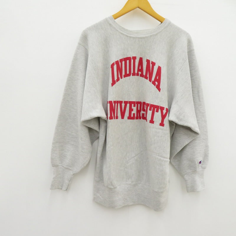 Champion | チャンピオン 刺繍タグ/INDIANA COLLEGE/90’ スウェット グレー サイズ：XL【瀬戸大橋店】