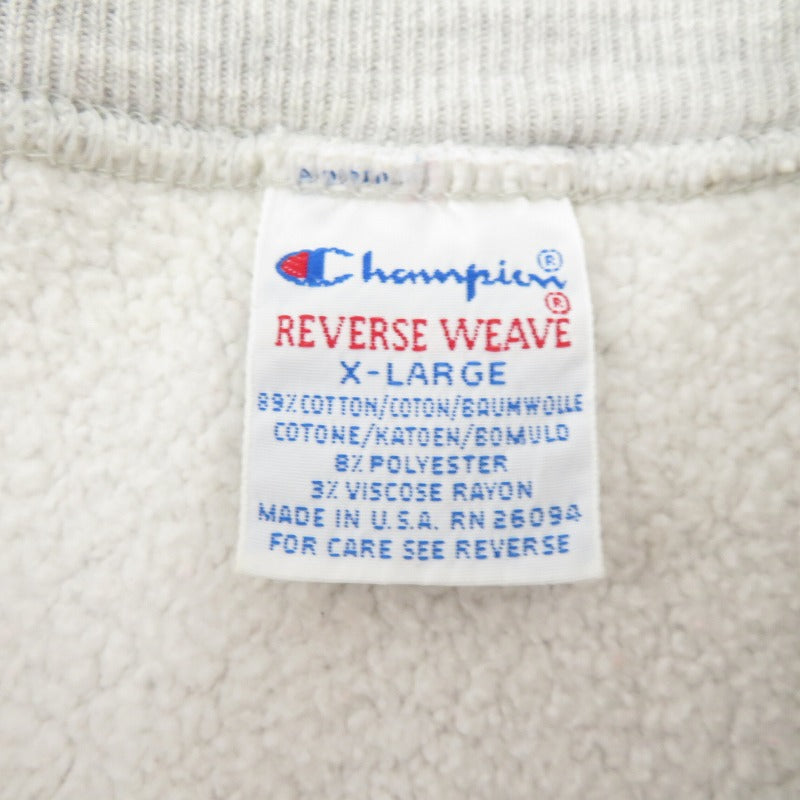 Champion | チャンピオン 刺繍タグ/INDIANA COLLEGE/90’ スウェット グレー サイズ：XL【瀬戸大橋店】
