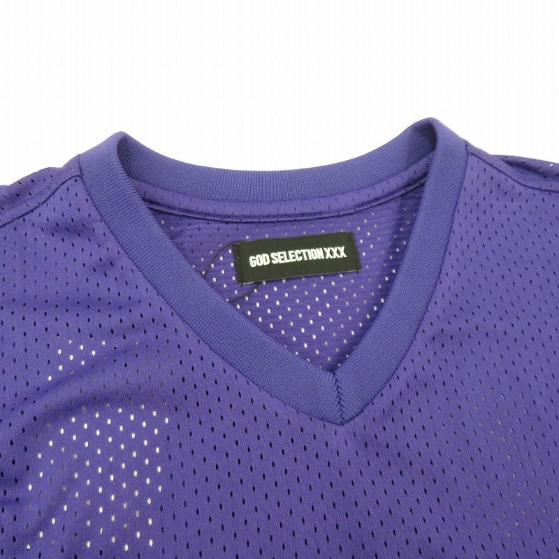 GOD SELECTION XXX | ゴッドセレクショントリプルエックス MESH SHORT SLEEVE SHIRT ゲームシャツ 半袖Ｔシャツ GX-S25-CS-06 パープル サイズ：XL【瀬戸大橋店】