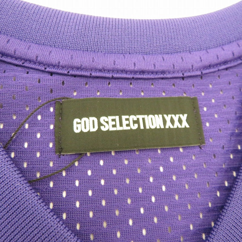 GOD SELECTION XXX | ゴッドセレクショントリプルエックス MESH SHORT SLEEVE SHIRT ゲームシャツ 半袖Ｔシャツ GX-S25-CS-06 パープル サイズ：XL【瀬戸大橋店】