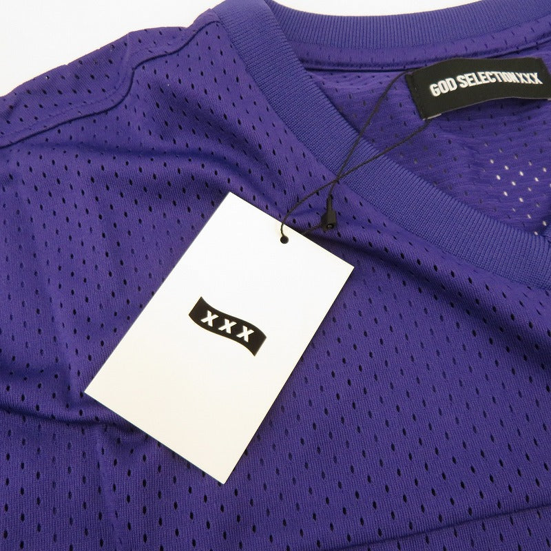 GOD SELECTION XXX | ゴッドセレクショントリプルエックス MESH SHORT SLEEVE SHIRT ゲームシャツ 半袖Ｔシャツ GX-S25-CS-06 パープル サイズ：XL【瀬戸大橋店】