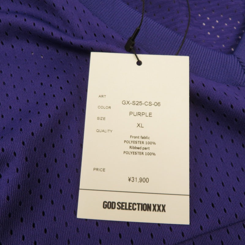 GOD SELECTION XXX | ゴッドセレクショントリプルエックス MESH SHORT SLEEVE SHIRT ゲームシャツ 半袖Ｔシャツ GX-S25-CS-06 パープル サイズ：XL【瀬戸大橋店】