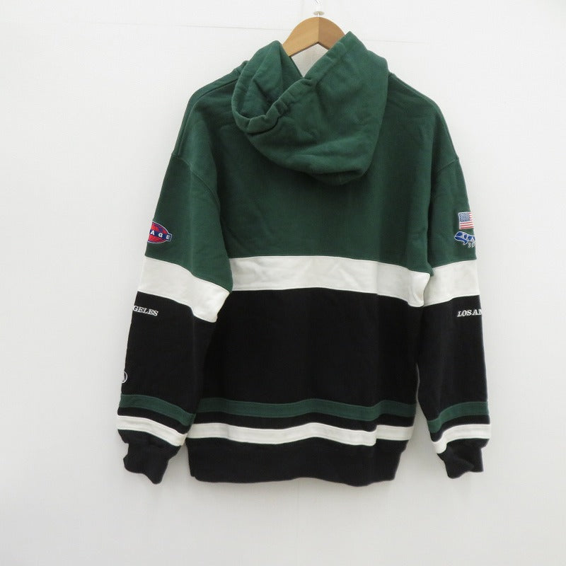 X-LARGE | エクストララージ TEAM PANELED HOODED パーカー 101221012012 グリーン サイズ：L【瀬戸大橋店】