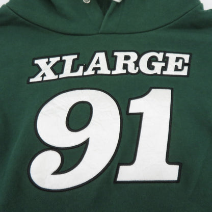 X-LARGE | エクストララージ TEAM PANELED HOODED パーカー 101221012012 グリーン サイズ：L【瀬戸大橋店】