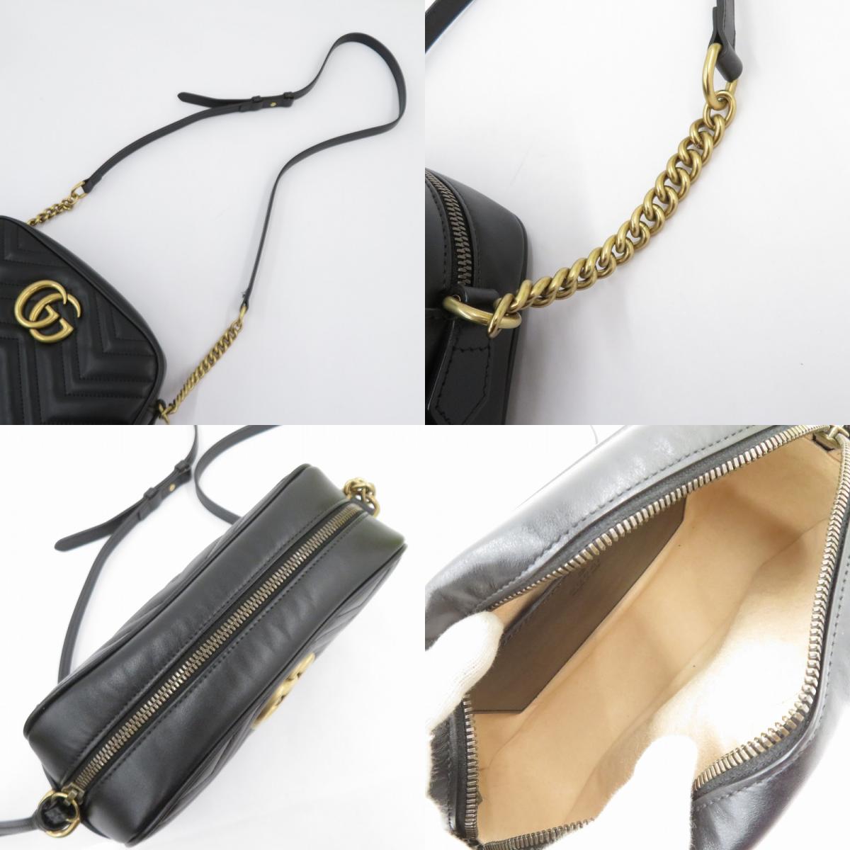 GUCCI | グッチ GGマーモント スモール カメラ バッグ ショルダーバッグ 447632-493075 ブラック【瀬戸大橋店】