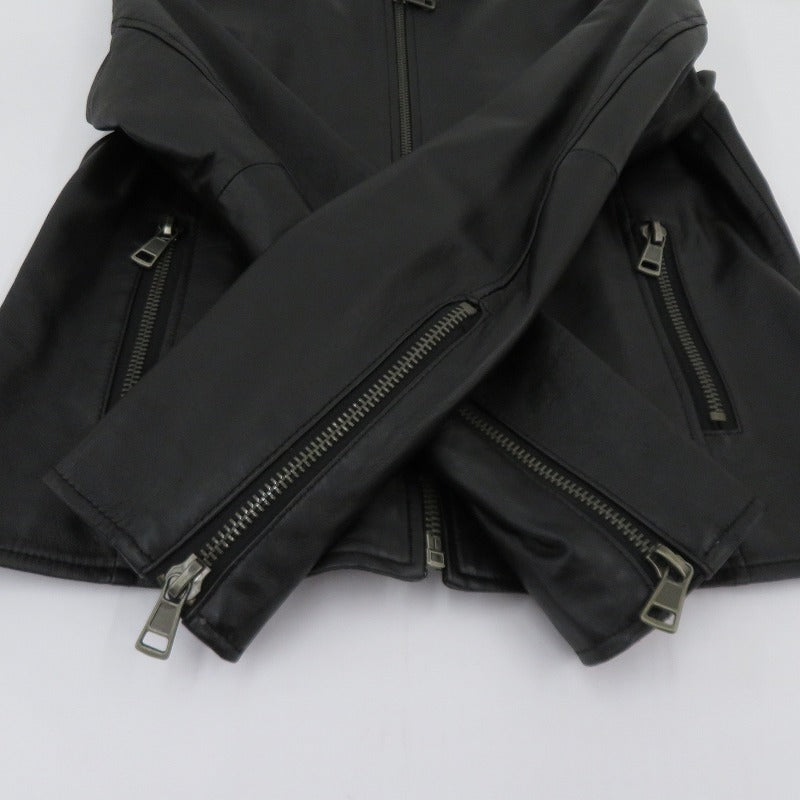 Liugoo Leathers 羊革 ジャケット レザー ブラック サイズ：3【瀬戸大橋店】