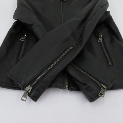 Liugoo Leathers 羊革 ジャケット レザー ブラック サイズ：3【瀬戸大橋店】