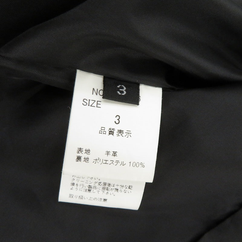 Liugoo Leathers 羊革 ジャケット レザー ブラック サイズ：3【瀬戸大橋店】