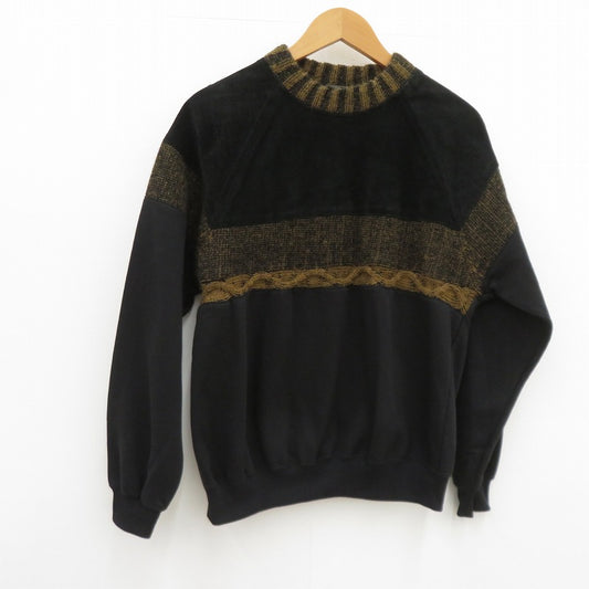 VINTAGE衣料 | ヴィンテージイリョウ mark elliot/Leather×Knit Sweater 80-90' セーター ブラック サイズ：M【瀬戸大橋店】