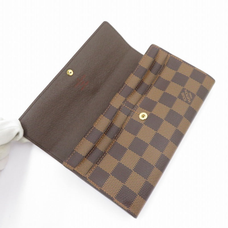 LOUIS VUITTON | ルイ・ヴィトン ダミエ エベヌ ポルトフォイユ・サラ 長財布 N61734 ブラウン【瀬戸大橋店】